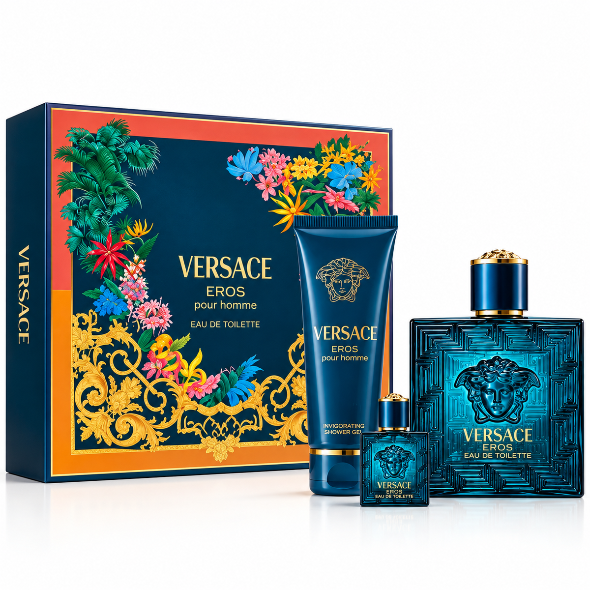 Versace Eros Pour Homme Eau de Toilette 3-Piece Gift Set for Men